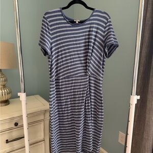 Talbots Blue and White Striped Midi Dress
